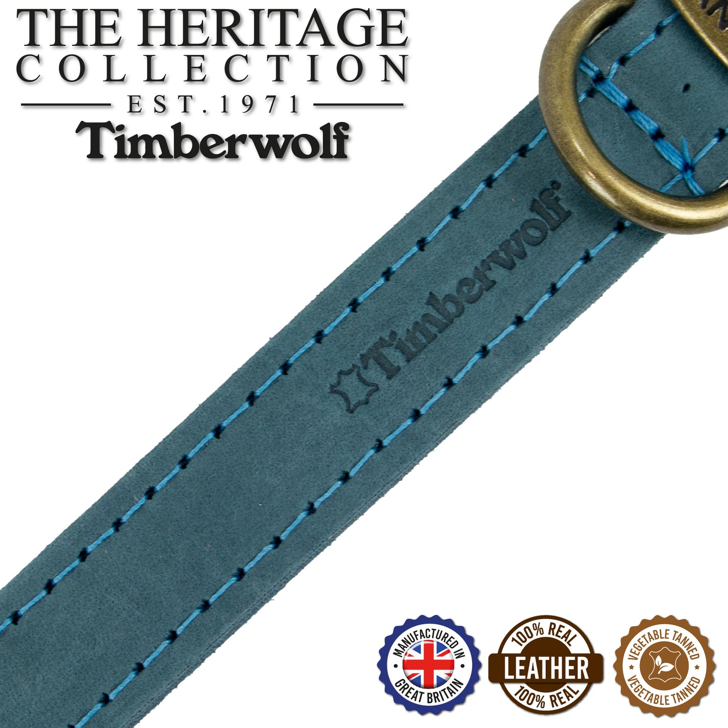 Ancol Dog Collar Timberwolf Leather, Sable (Brown), Mustard, Blue