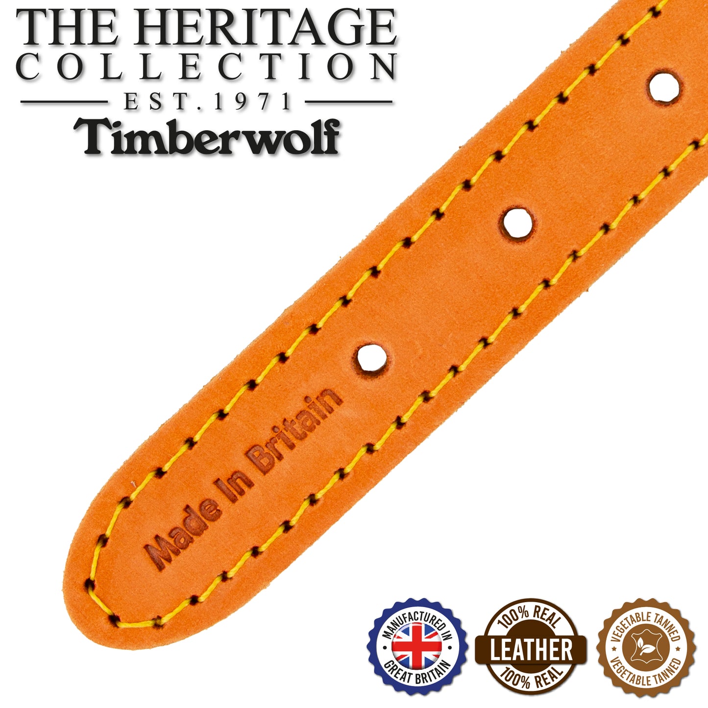 Ancol Dog Collar Timberwolf Leather, Sable (Brown), Mustard, Blue