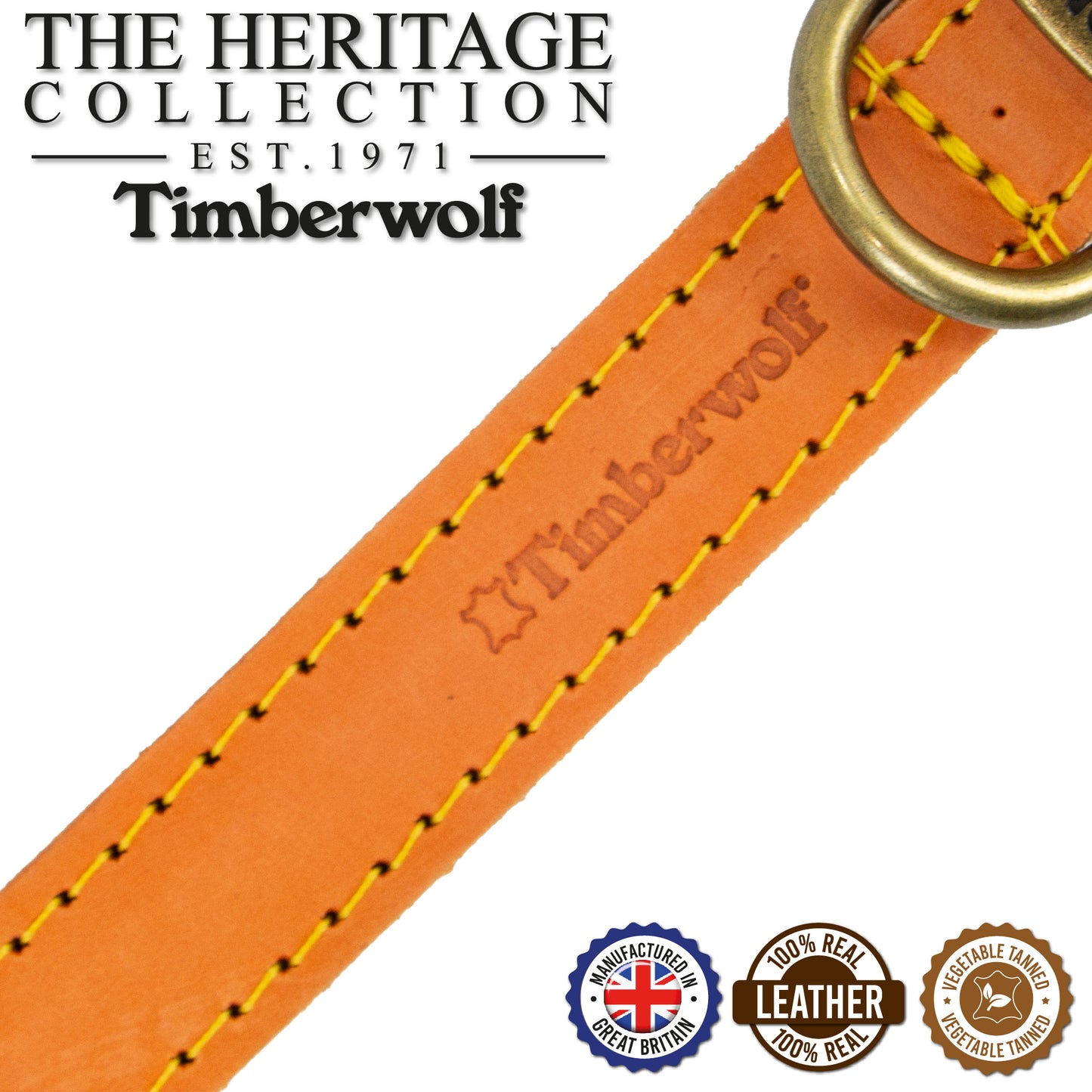 Ancol Dog Collar Timberwolf Leather, Sable (Brown), Mustard, Blue