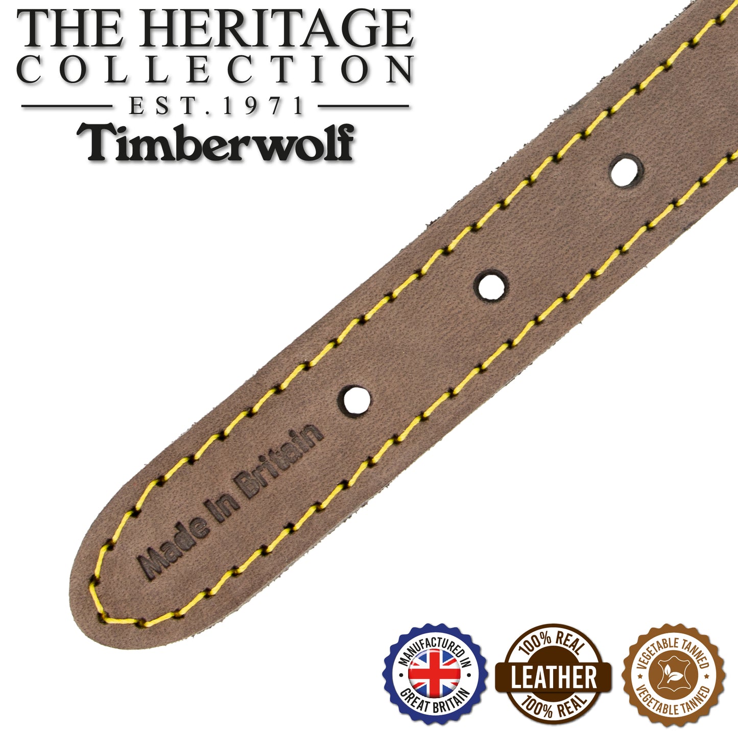 Ancol Dog Collar Timberwolf Leather, Sable (Brown), Mustard, Blue